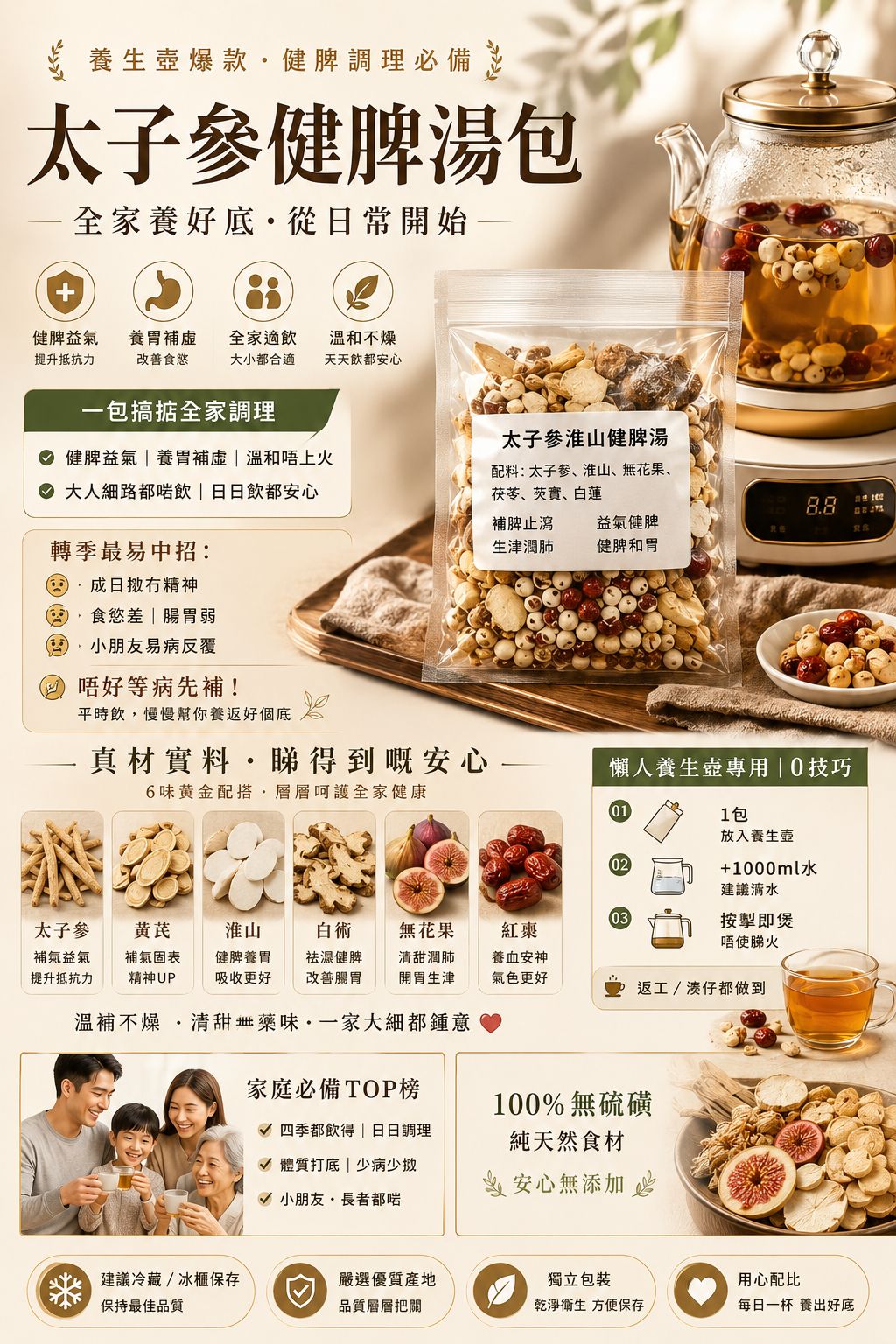 太子參淮山健脾湯包（4包裝）