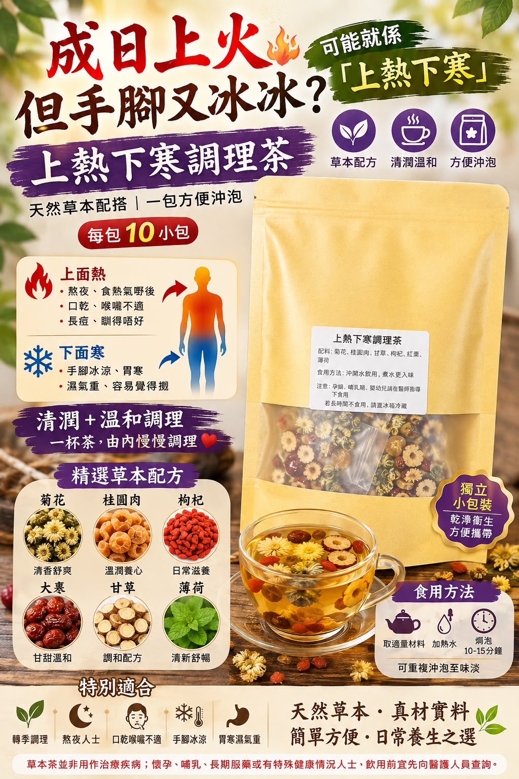 上熱下寒調理茶 (兩包)